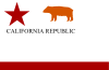 Digital reproduction of the homemade Bear Flag of the California Republic
