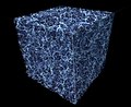 Galactic (including dark) matter distribution in a cubic section of the Universe